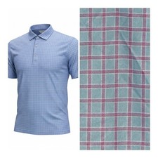 NWT Collars  Co. Mens Dress Collar Polo Large Plaid Blue Pink Golf Preppy