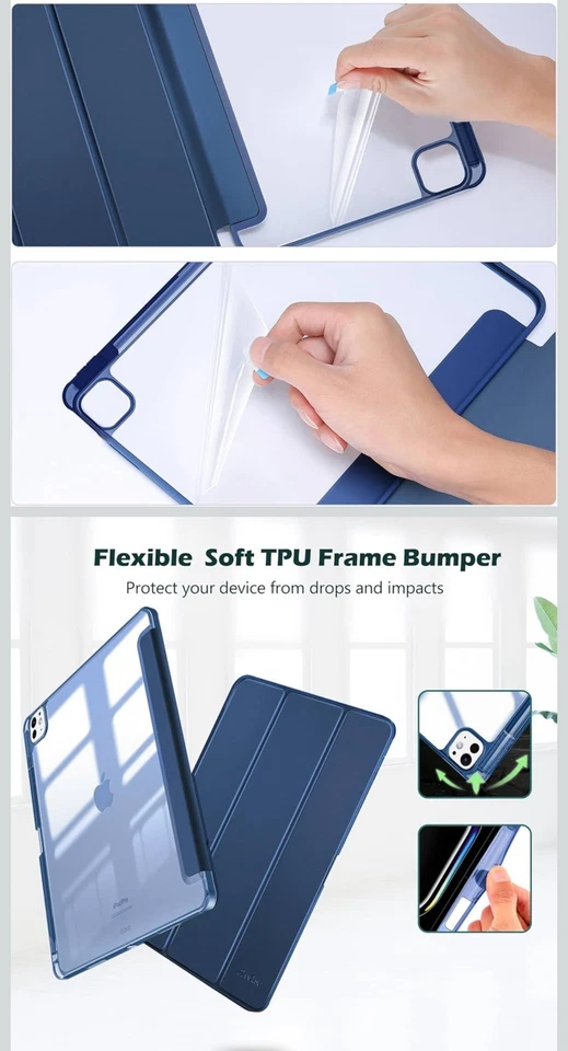 Smart Case for iPad Pro 11 Inch 2024 M4 with Pencil Holder, Clear Back Slim - Image 4 of 4