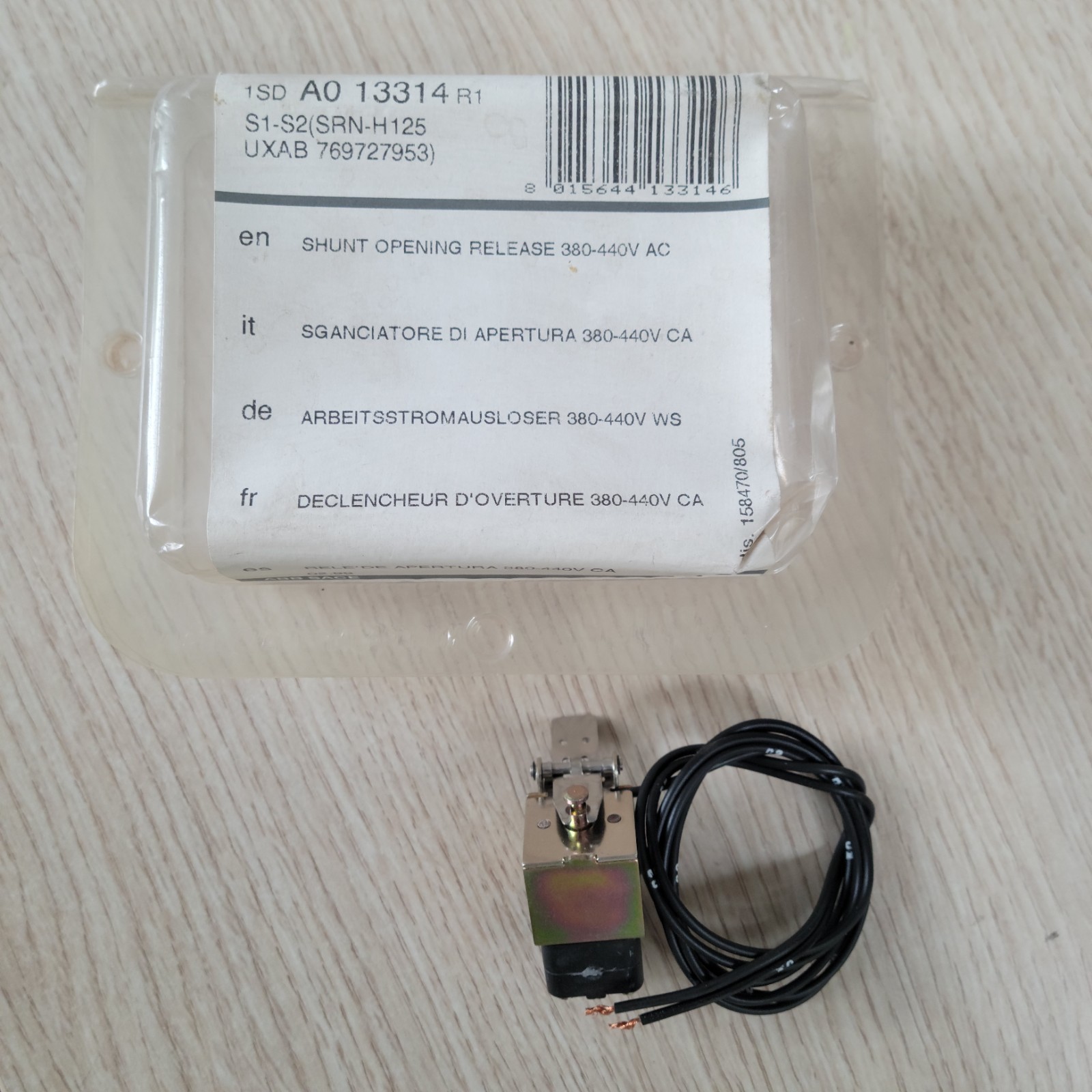 ABB 1SDA013314R1 déclencheur d'ouverture S1-S2 SRN-H125UXAB 769727953 auxiliaire