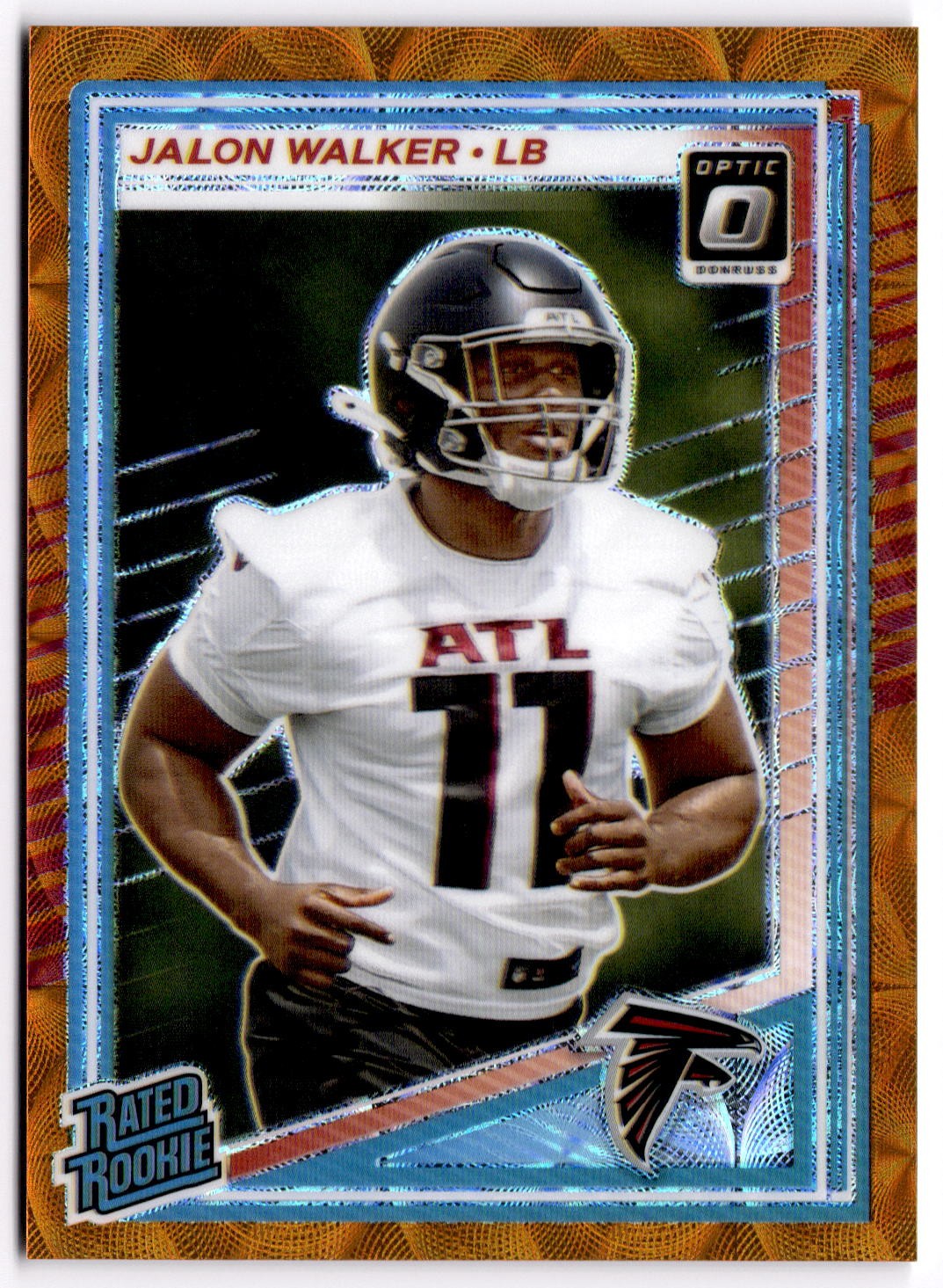 2025 Donruss Optic Jalon Walker #290 Orange Scope #/79 Atlanta Falcons