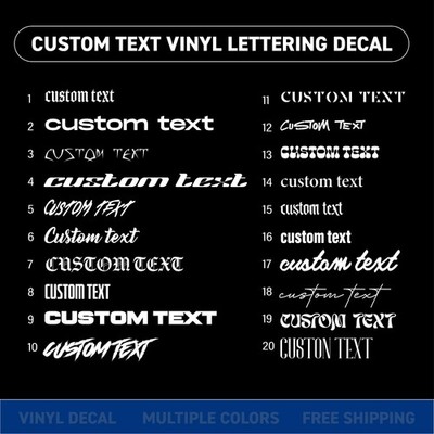 Custom Vinyl Lettering Decal   Personalized Sticker | Any Text or Name