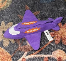 Nickelodeon Airplane Purple Plush Pencil Case With Pocket 1999 Burger King