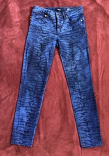 Just Cavalli Roberto Cavalli Animal Print Blue Slim Skinny Jeans Women s Size 26