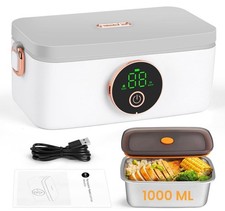 Fiambrera Eléctrica Inalámbrica, Fiambrera Autocalentable 1L Alimentada por Batería con Automática