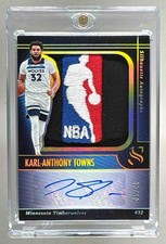Karl-Anthony Towns 2024 Panini Silhouette Holo Gold NBA Logoman Patch Auto 10/10