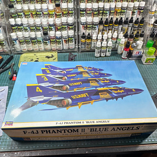 Hasegawa F 4J Phantom II Blue Angels Unassembled Plastic Airplane Kit 09403