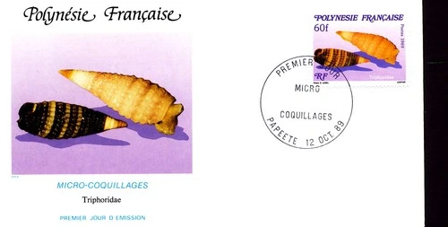 SEA SHELLS MARINE LIFE 1989 FRENCH POLYNESIA 3 FDC