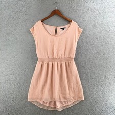 American Eagle Outfitters Mini Dress Womens M Peach Cap Sleeve Casual Stretch