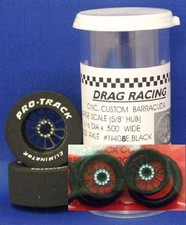 Pro Track "Turbine Black" 1 3/16" x .500 wd Matching Rr  Ft 1/24 Slot Car Drag