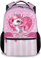 Backpack for Girls - 17 Inch Unicorn Backpacks for Girls 4-6, Cute Kids School B