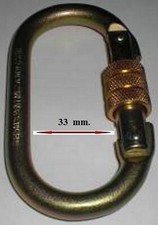 Moschettone in acciaio professionale AKROBAT per imbracature e per arrampicata