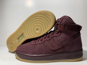 burgundy high top air force ones