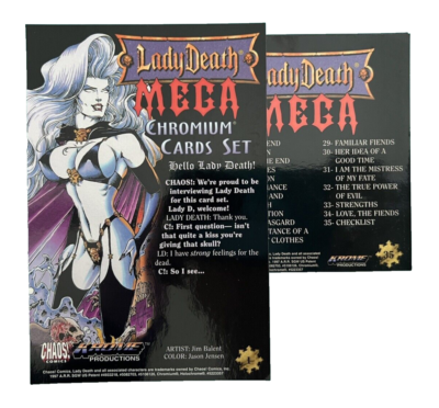 カード・フォト・ブロマイド Lady Death Mega Chromium Card Collection LADY DEATH CHAOS! COMICS MEGA CHROMIUM (1997 Krome) Complete CARD
