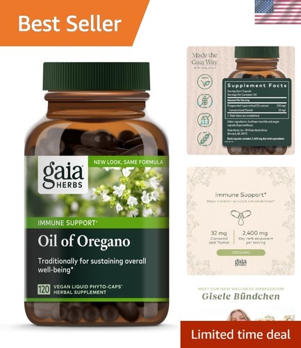 Natural Antioxidant Oregano Oil Capsules - Support Healthy Immunity, 120 Count