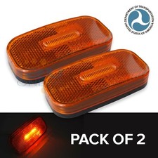 2pcs 3.9 Amber Led Side Marker Lights 12v Clearance Lamps For Trailer Rv Truck