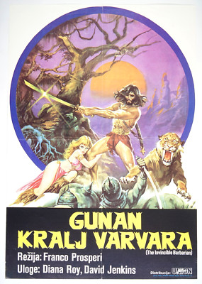 GUNAN - IL GUERRIERO - KING OF THE BARBARIANS exYU movie poster 1982 F. PROSPERI