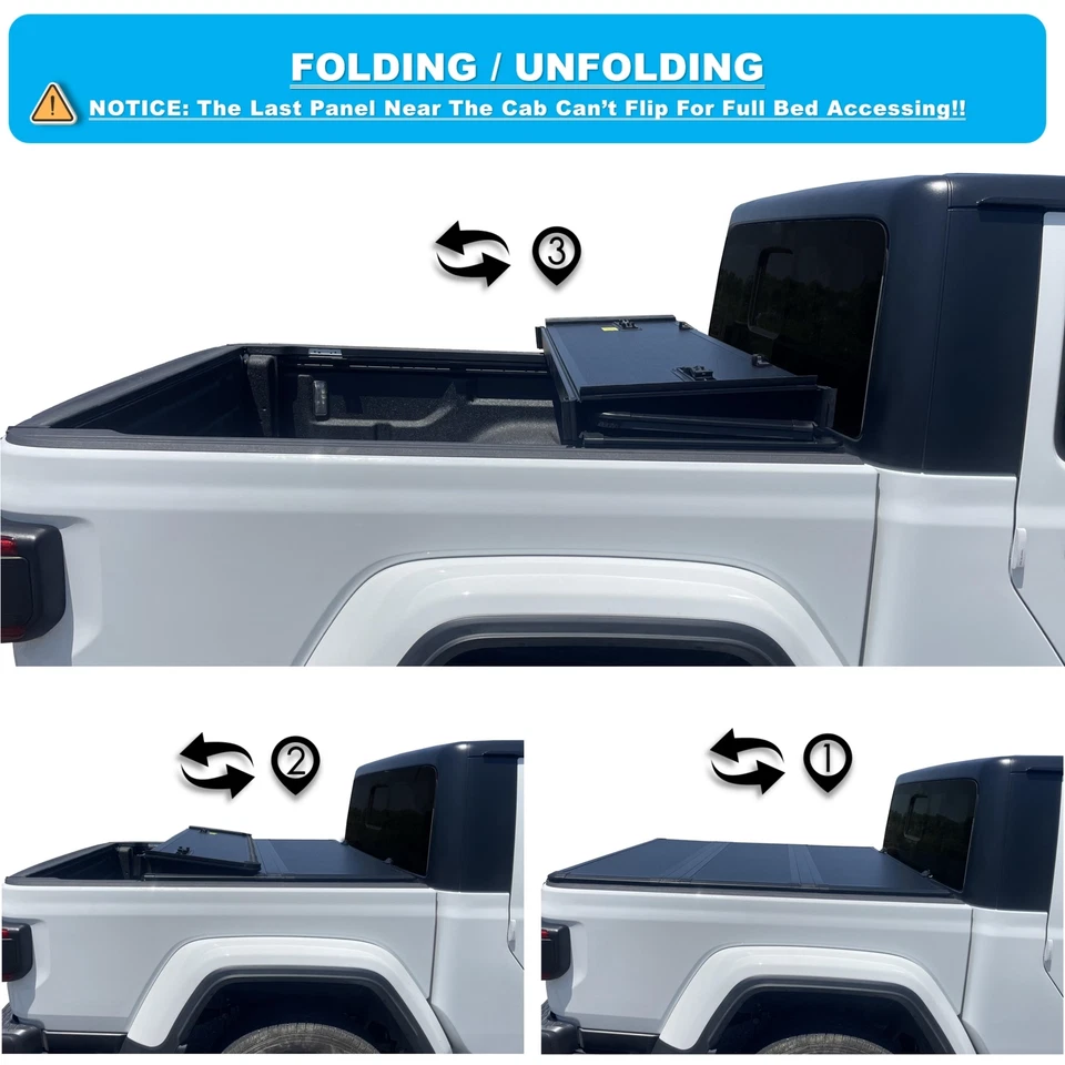 6'1" Hard Tri-Fold Tonneau Cover for 1986-1997 Nissan Pickup & D21 Truck Bed Foto 4 de 4