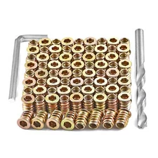 80 Pcs Premium Threaded Inserts for Wood, 1/4-20 Threaded Inserts with Hex
