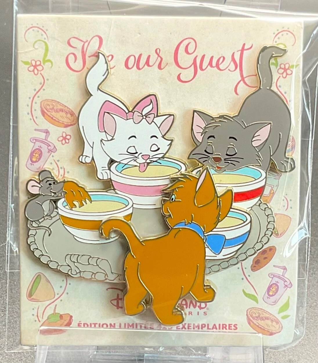 Disney DLP 2025 Be Our Guest Aristocats Kittens Drinking Milk LE 425 Pin