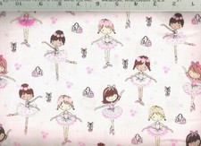 Timeless Treasures Metallic BALLERINAS Ballet 100 Cotton Quilt Fabric BTY