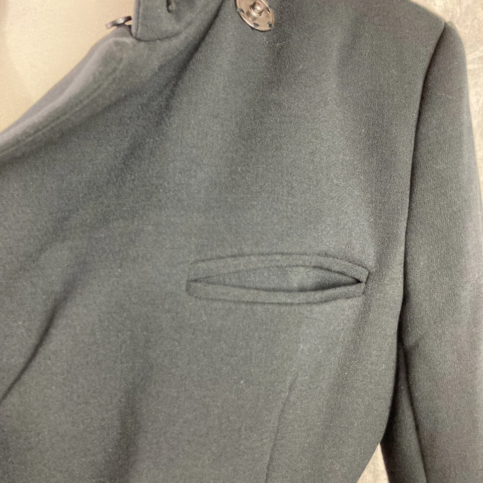 Abrigo para mujer BeBe Y2K talla mediana negro cuello embudo invierno peplum Foto 4 de 4