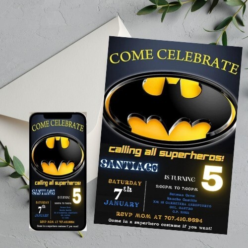 Batman Superhero Comic 3D Boys Birthday Invite, Printable, Editable | eBay