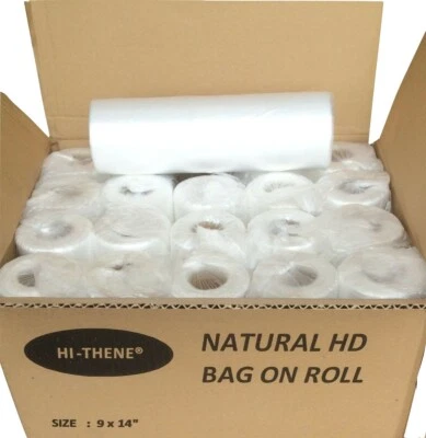 HD Natural Clear Polythene BAGS ON ROLL 9 x14"| Food/Fruit Butchers Counter Bags