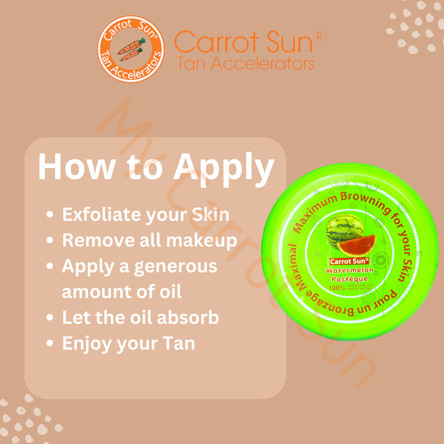 Carrot Sun Tan Accelerator Tanning Coconut Cream , Coconut Oil and