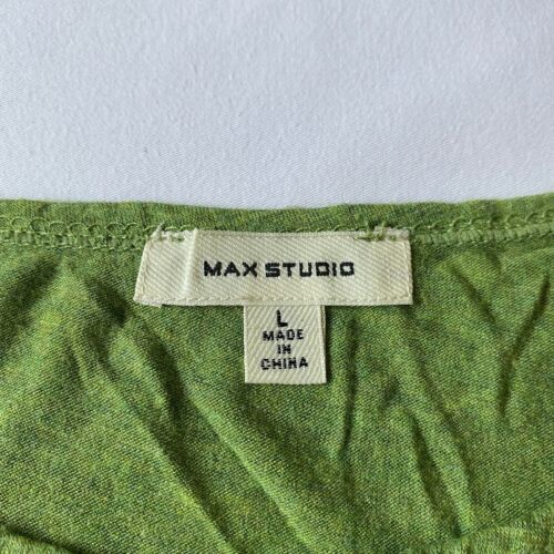 Max Studio Top L Green Sleeveless Asymmetrical Rayon Stretch Slit Lightweight - Picture 2 of 21