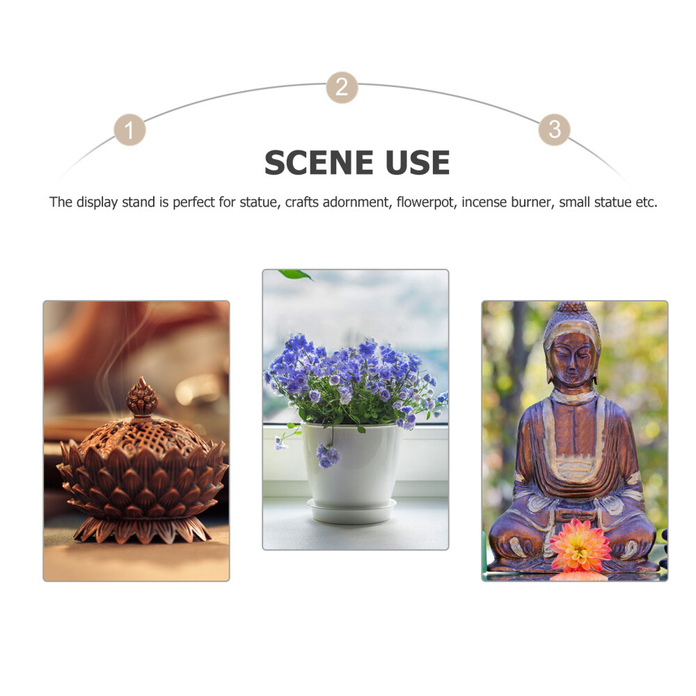 2 PCS Flower Pot Base Wood Pedestal Stand Desktop Planter Furniture