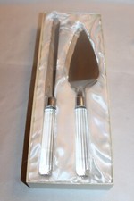 Vintage OLEG CASSINI Bridal Wedding Stainless Cake Knife and Server Boxed Set