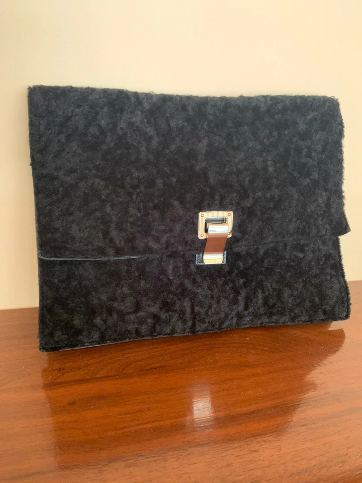 Bolso clutch Proenza Schouler grande negro mezcla piel y cuero Foto 4 de 4
