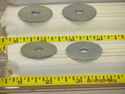 The listing is for:(4)1/4"x1-1/4" fender washers, Zinc plated steel(.05"thick)-L