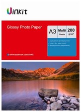 A3 Photo Paper Inkjet Paper High Glossy All in One Inkjet Print 200Gsm Uinki Lot