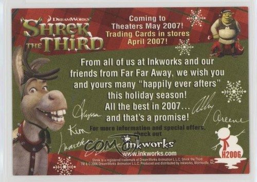 2007 Inkworks Shrek the Third Promos Shrek Princess Fiona #H2006 1d3 - Picture 2 of 3