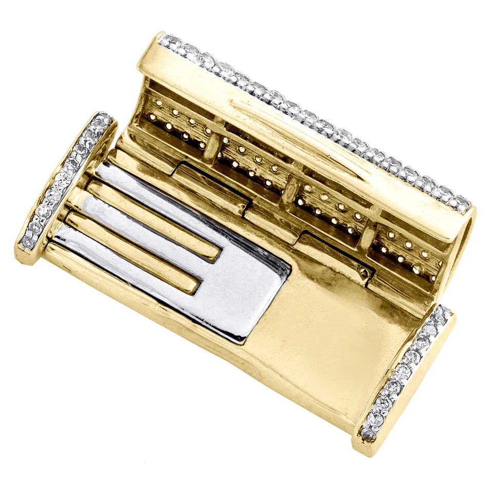 10K Yellow Gold 9mm Diamond Box Clasp Lock Miami Cuban Chain / Bracelet 5/8 CT. - Image 2 of 4