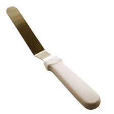 Kuchenmesser Tortenmesser 15 cm Griff wei&szlig; Winkelpalette Verzierwerkzeug Spatel