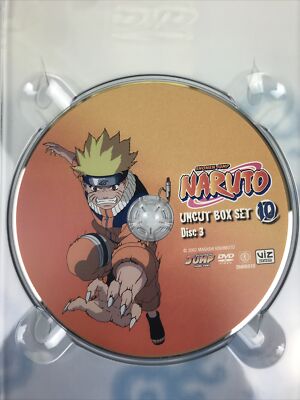 Naruto Uncut Box Set Vol. 10 (DVD 3-Disc Set) w/Booklet Shonen