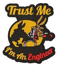Wile E. Coyote "Trust Me, I'm an Engineer" Embroidered 4.41" Tall Patch