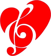 Music Note Heart Love Red Vinyl Decal Car Truck Camper Windows Laptop Notebook