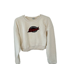 Vintage Levi Strauss Embroidered Logo Cropped Sweatshirt USA Made Women Size M