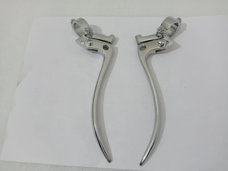 Brake & Clutch Lever Set Chrome Plated 7/8" Fits Triumph Vintage BSA Ariel |Fit Foto 3 de 4