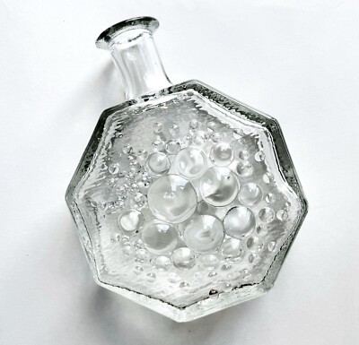 Vintage Nanny Still Stella Polaris Riihimäen Lasi Clear Glass Vase 1960s Finland