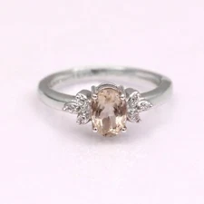 Yellow Tourmaline Zircon Stacking Ring Tiny 925 Sterling Silver Vintage Simple