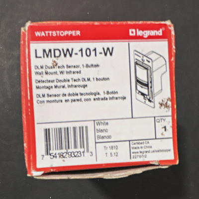 Wattstopper LMDW-101-W DLM Dual Tech Occupancy Sensor Wall Switch, White