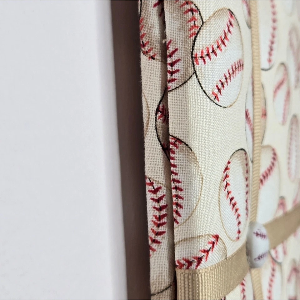 NWOT Mini French Memo Board - Baseball Red White Beige - Image 3 of 4