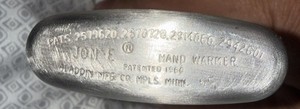 Vintage Aladdin JON-E GI Hand Warmer, 1960 Patent, Made in USA 1968