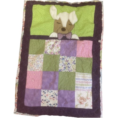 Handmade By Machine Baby Patchwork Sheep Quilt Very Clean 27x37 In.