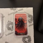Ltd Mintage 499! Scottsdale Colourised Silver Bar Cosmic Horror 1 oz .999 Silver