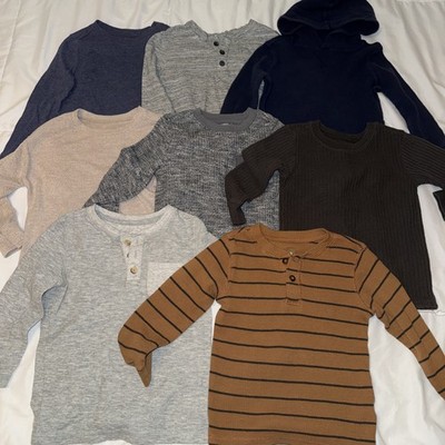 Toddler Boys Long Sleeve Henley Lot Baby Gap Garanimals Old Navy Size 3T
